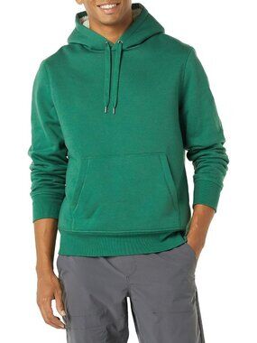 Amazon Essentials Men's Green Regular Fit Sherpa Lined Pullover Hoodies